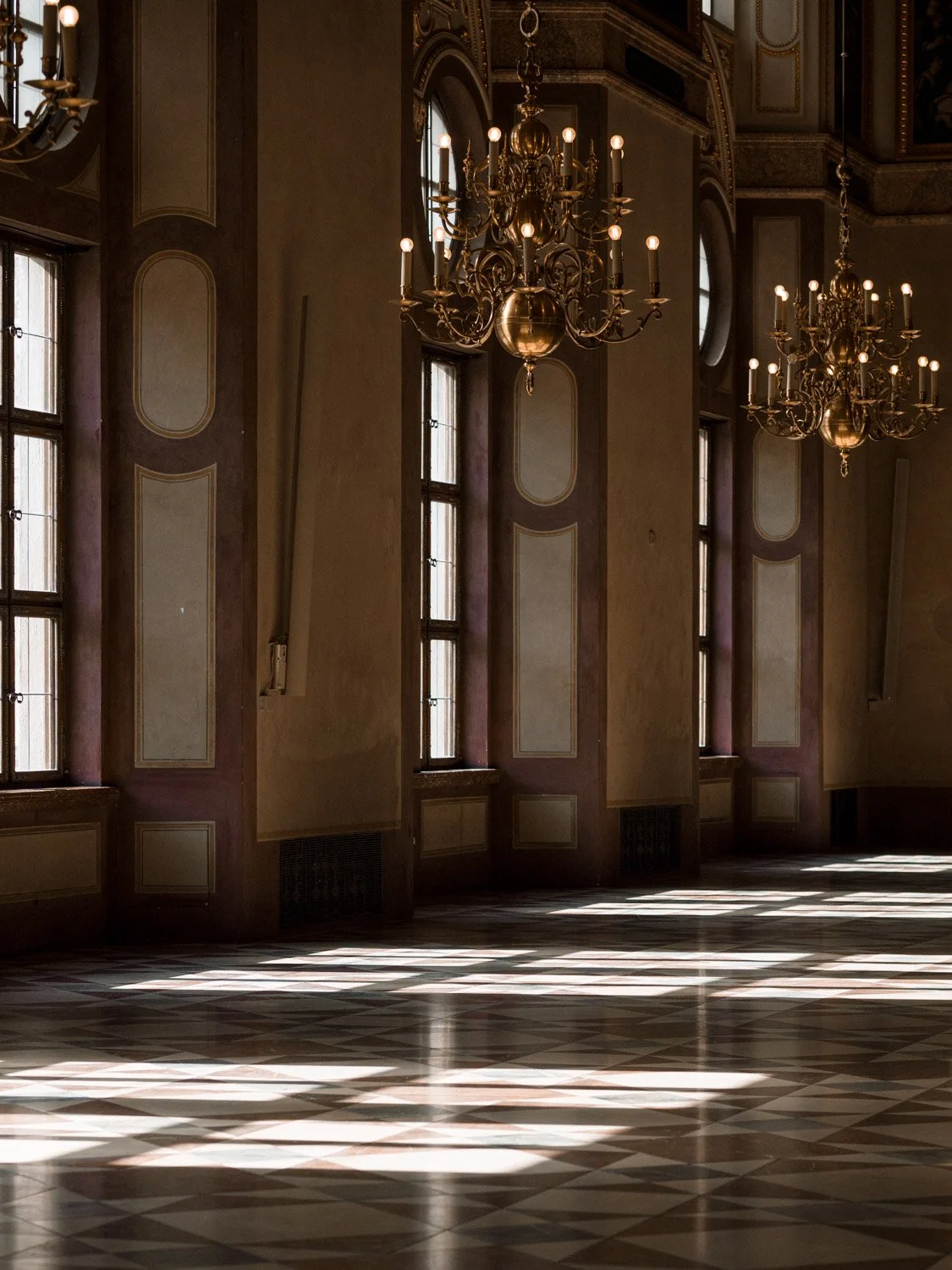 Winter light in the rooms of the Munich Residenz Palace, Munich, Germany