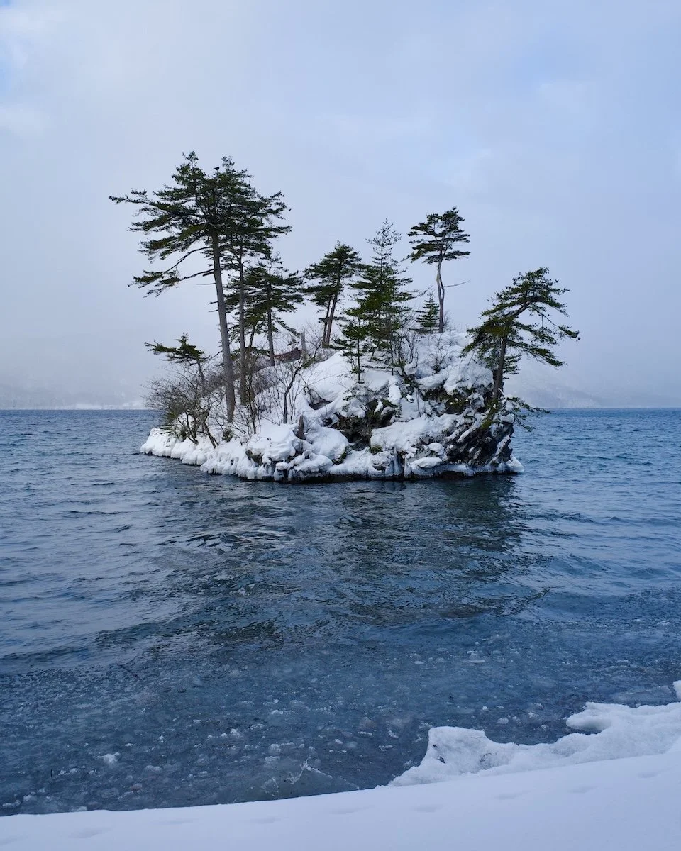 Japan — Inner Japan × Sensory Travel: snow-covered islet in winter