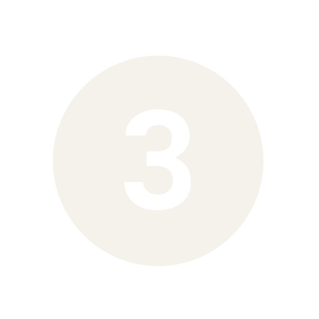 Black and white number three circle, resembling a lottery or bingo ball.