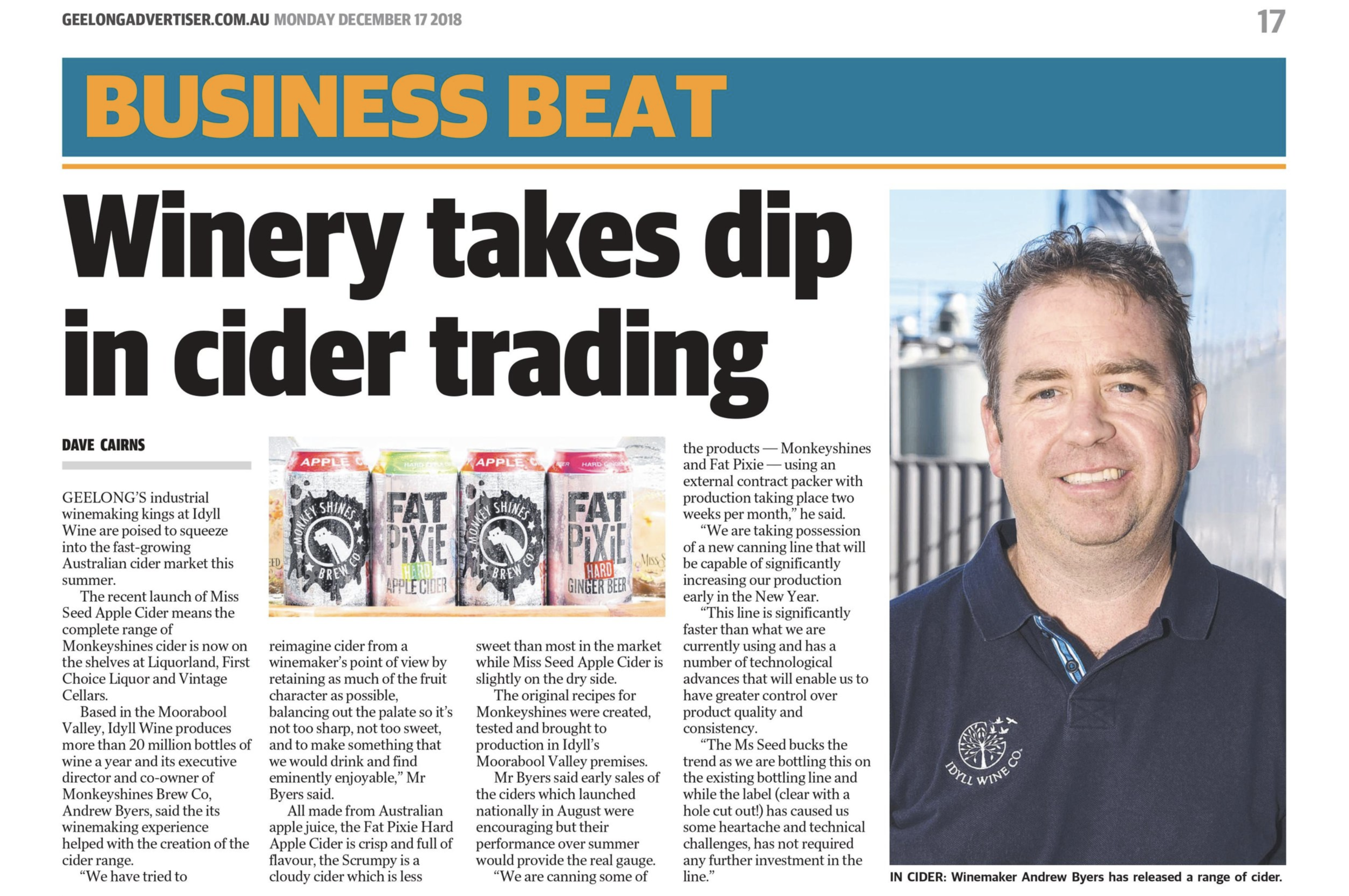 Idyll Wine Launches Monkeyshines Brew Co.