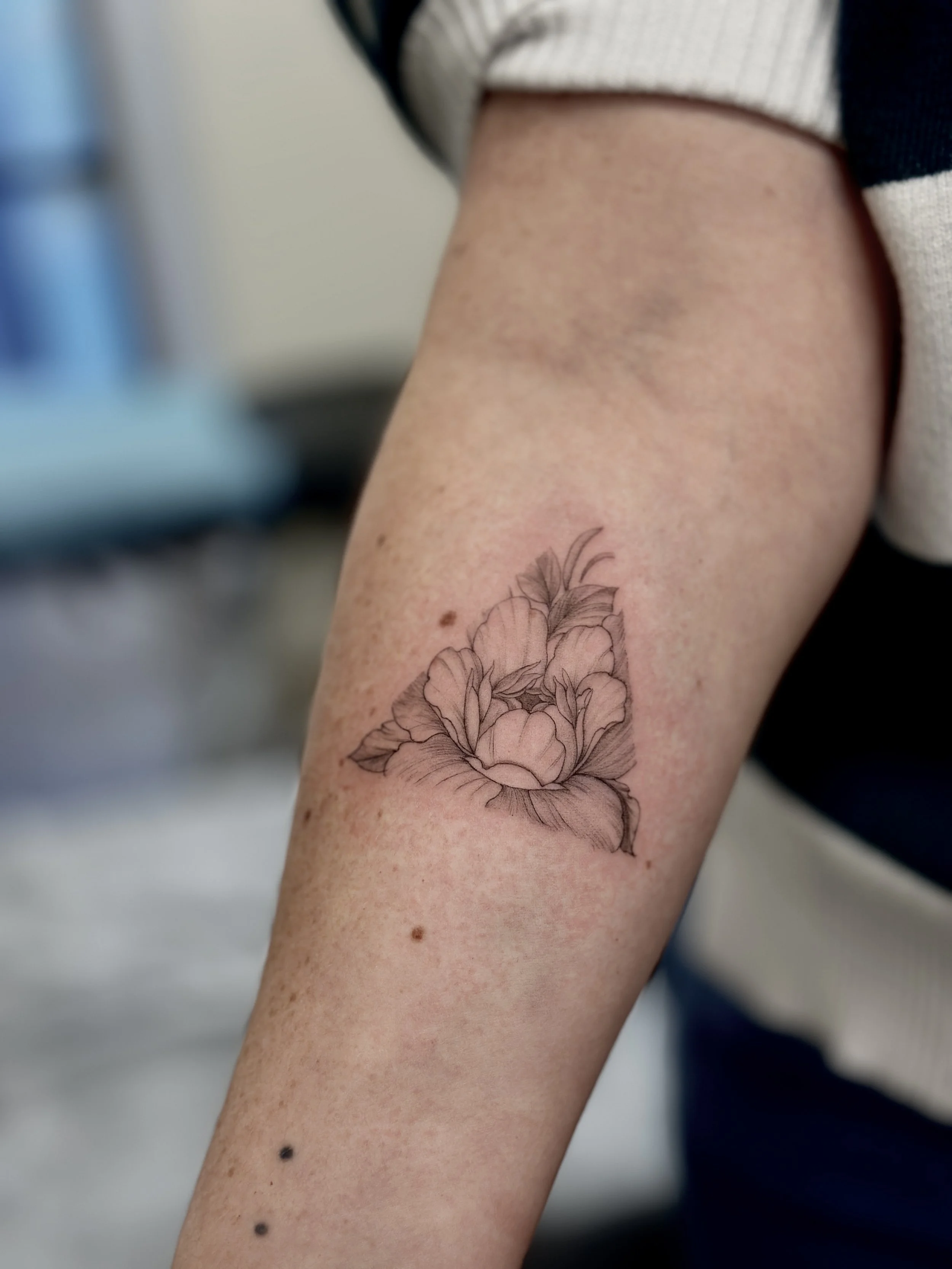 Floral Fine Line Tattoo Inspiration in Christchurch