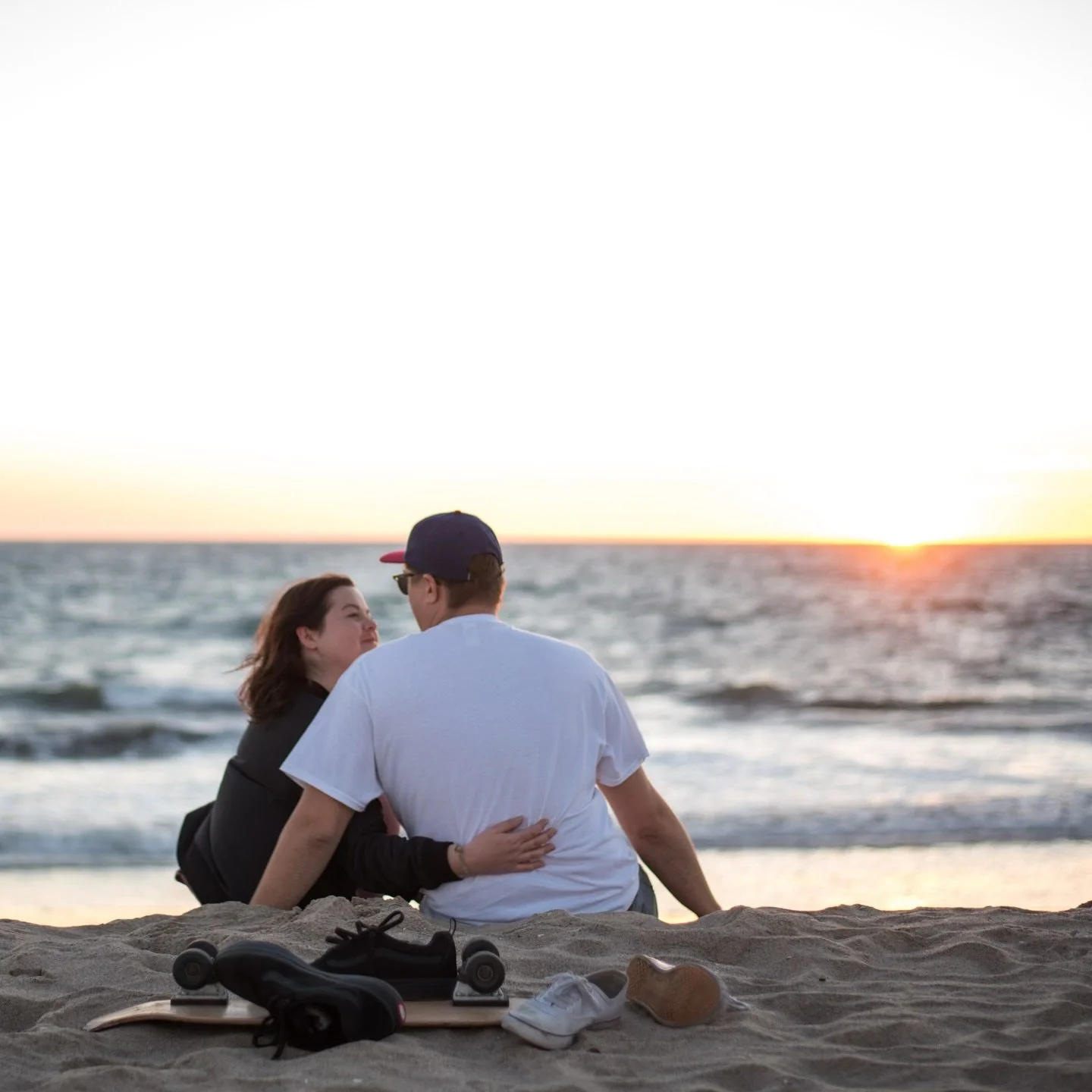 Andrew and I met and fell in love in Venice, CA. This picture will always have an extra special place in heart because one of my favorite things to do was watch the sunset on the beach. 
Moving away from a beautiful place is bittersweet but because