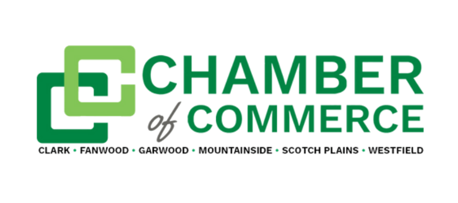 Chamber of Commerce logo with green and black design, listing local towns.