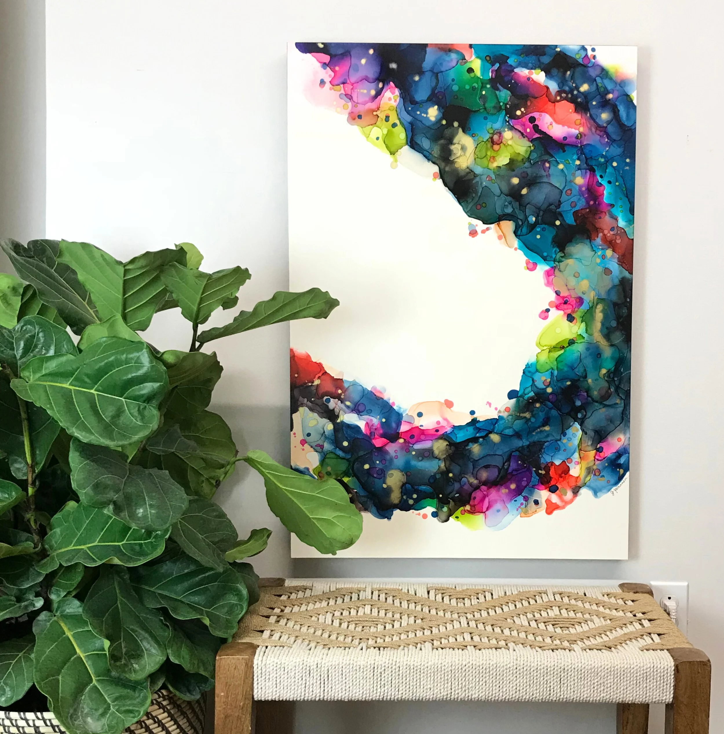 Pirouette - 24 x 36 ink and resin on claybord