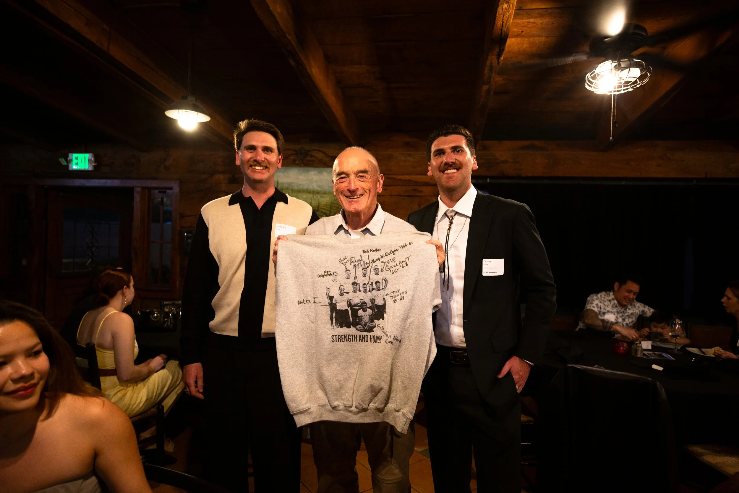 ACRA Champions Nick & Grant Lilya meet their hero Steve Gallant, a founder of UCSB Crew