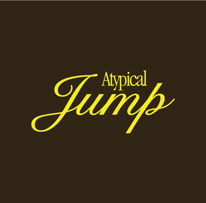 Texto que dice 'Atypical Jump' en letras amarillas sobre fondo marrón oscuro.