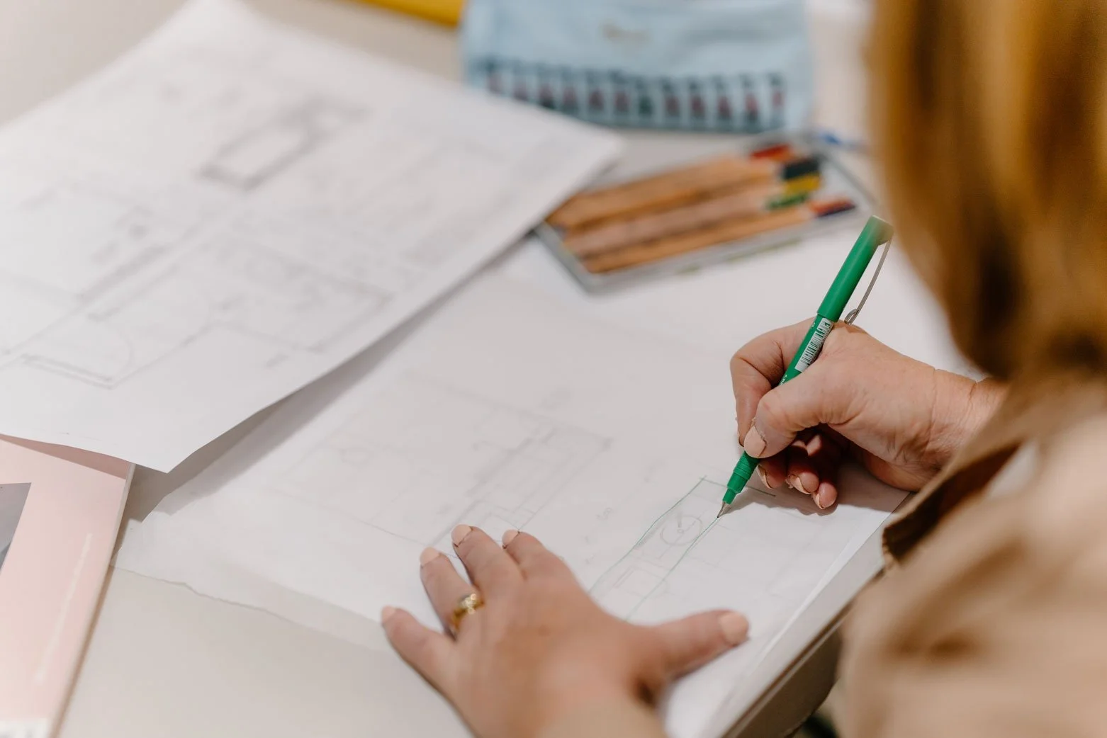 drawing up house plan sketches