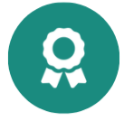 Award ribbon icon with a circular top and two hanging ribbons