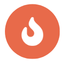 Flick logo on an orange circular background