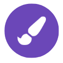 Paintbrush icon on purple background