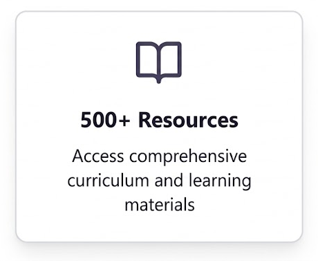 500+resources, Access comprehensive and learning materials