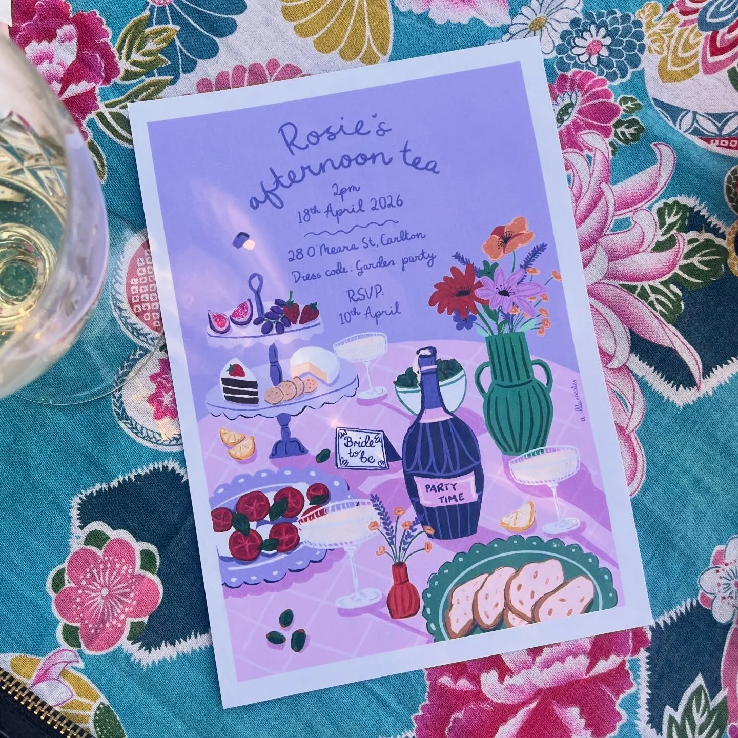 Bridal Shower invites for our Roro 🌸 #bespokeillustration #bridalshower #invitedesign