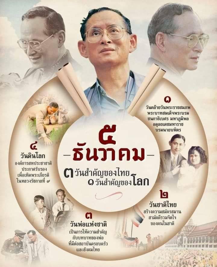 ๕ ธันวาคม ๒๕๖๘ 
วันคล้ายวันพระบรมราชสมภพ พระบาทสมเด็จพระบรมชนกาธิเบศร มหาภูมิพลอดุลยเดชมหาราช บรมนาถบพิตร
วันชาติ และ วันพ่อแห่งชาติ 🇹🇭

น้อมสำนึกในพระมหากรุณาธิคุณอันลันพ้นหาที่สุดมิได้
คณะผู้บริหาร คณะกรรมการ และเจ้าหน้าที่
