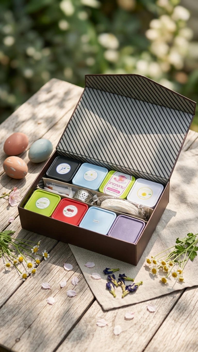 DIY 8 Flower Tea Box set