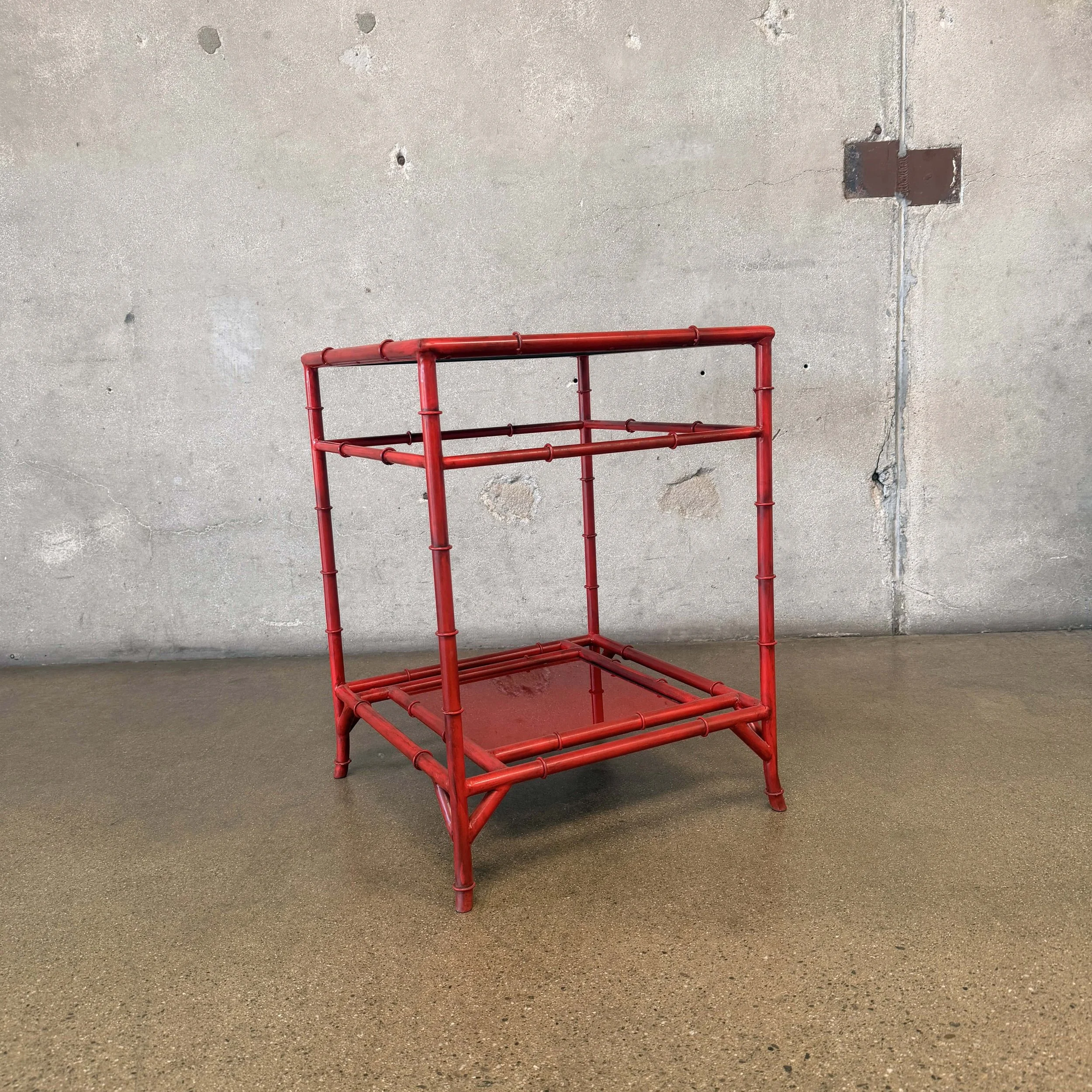 Asian Red Side Table