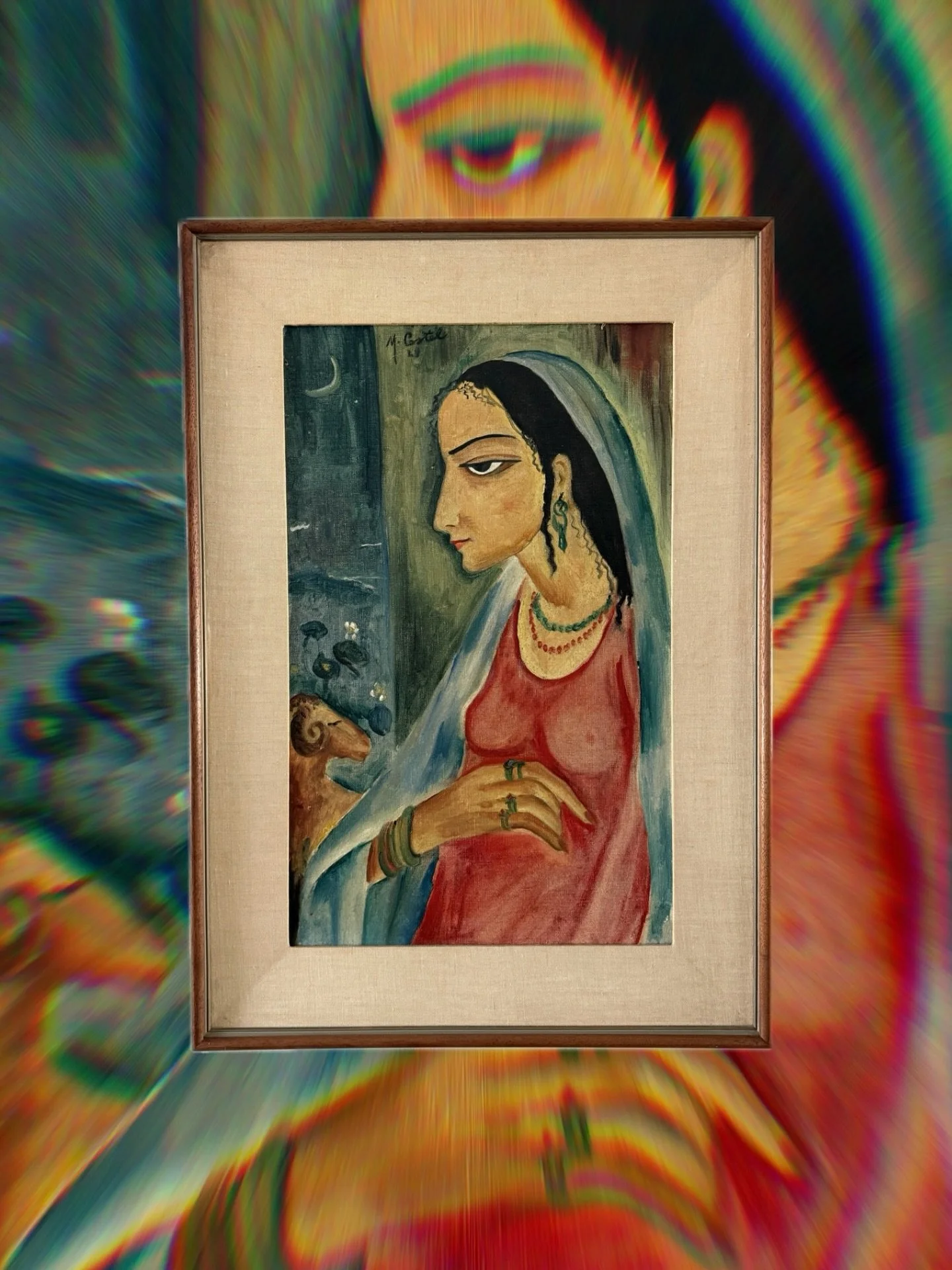 This vintage painting carries quiet magic, rich color, expressive lines, and a presence that instantly grounds a space. One of a kind and ready for a new home. 

Coming to our space at @urbanamericana this week! 

#bohodecor #bohohome #eclectichome #