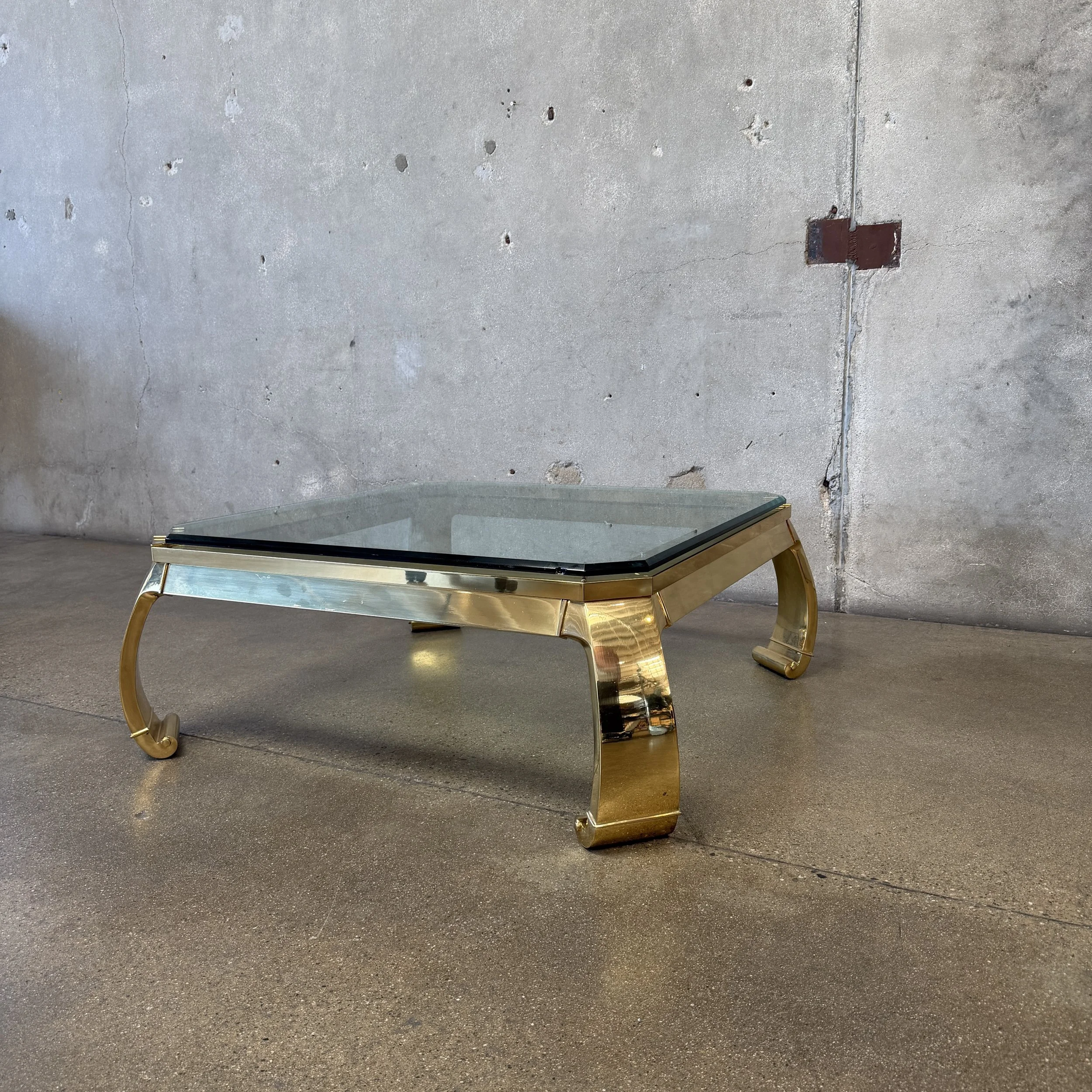 Mastercraft Brass Ming Waterfall Coffee Table