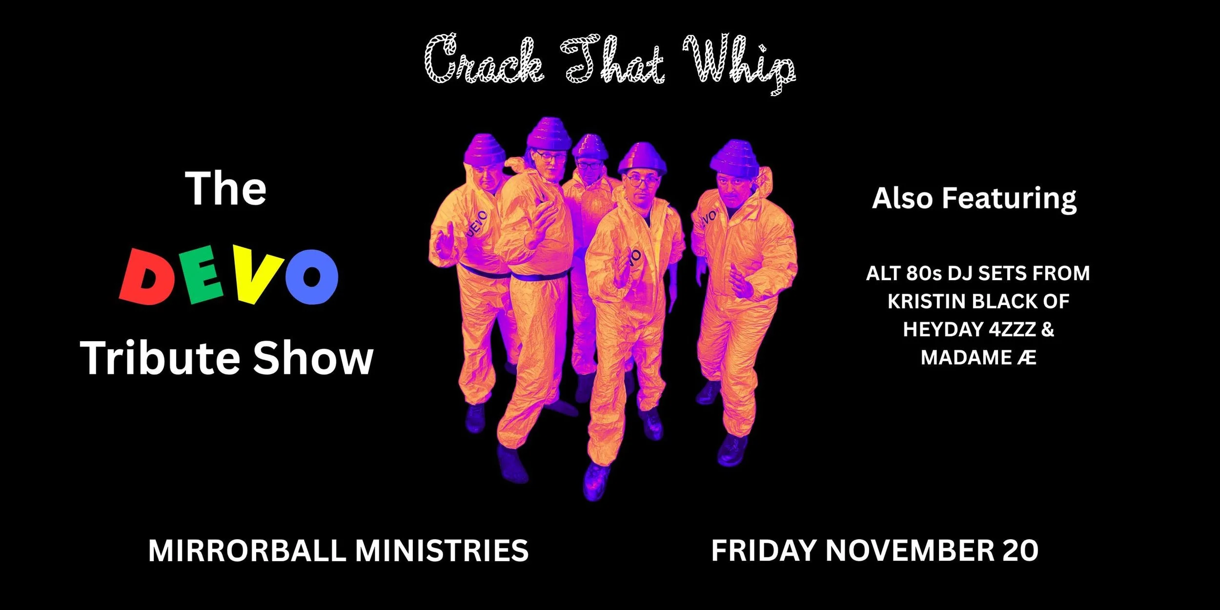 Crack that whip Devo tribute show
