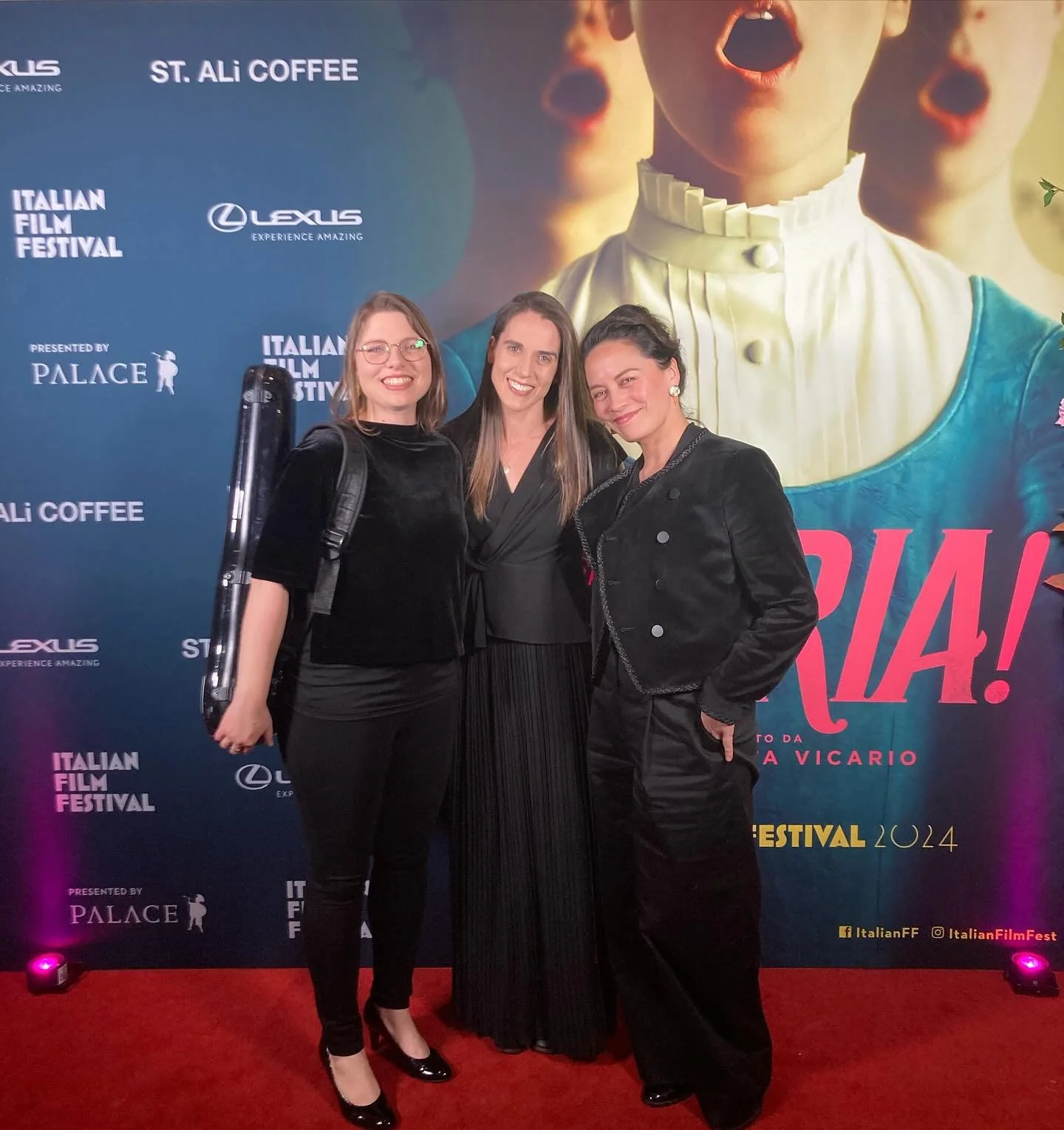 Last night our string trio had a blast performing for the Opening Night Gala &amp; screening of GLORIA @italianfilmfest Thank you for having us @palacecinemas A pleasure to make music in this precious, grand old cinema for such a special event!