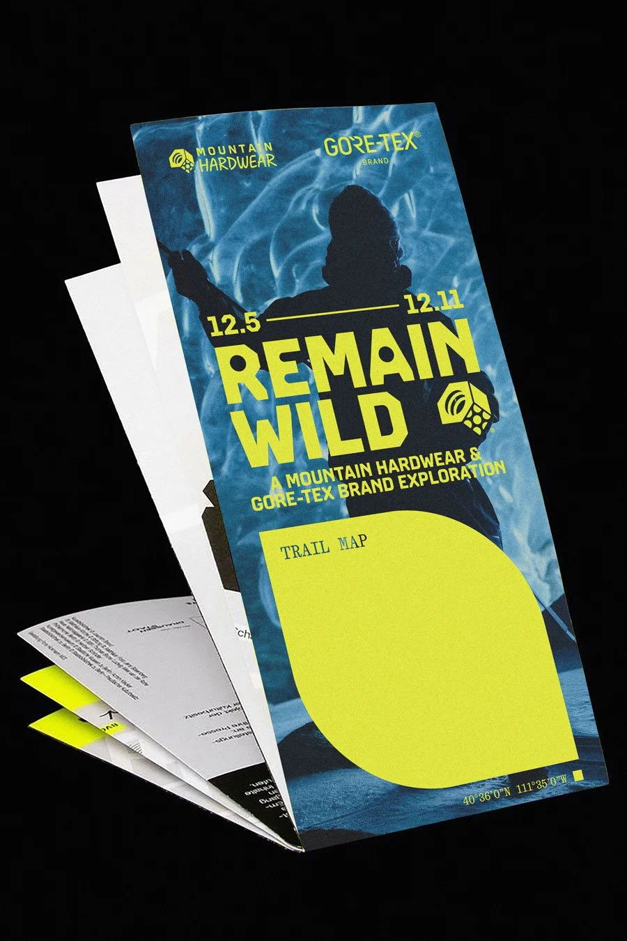 marketing brochure promoting mountain hardwear ski event