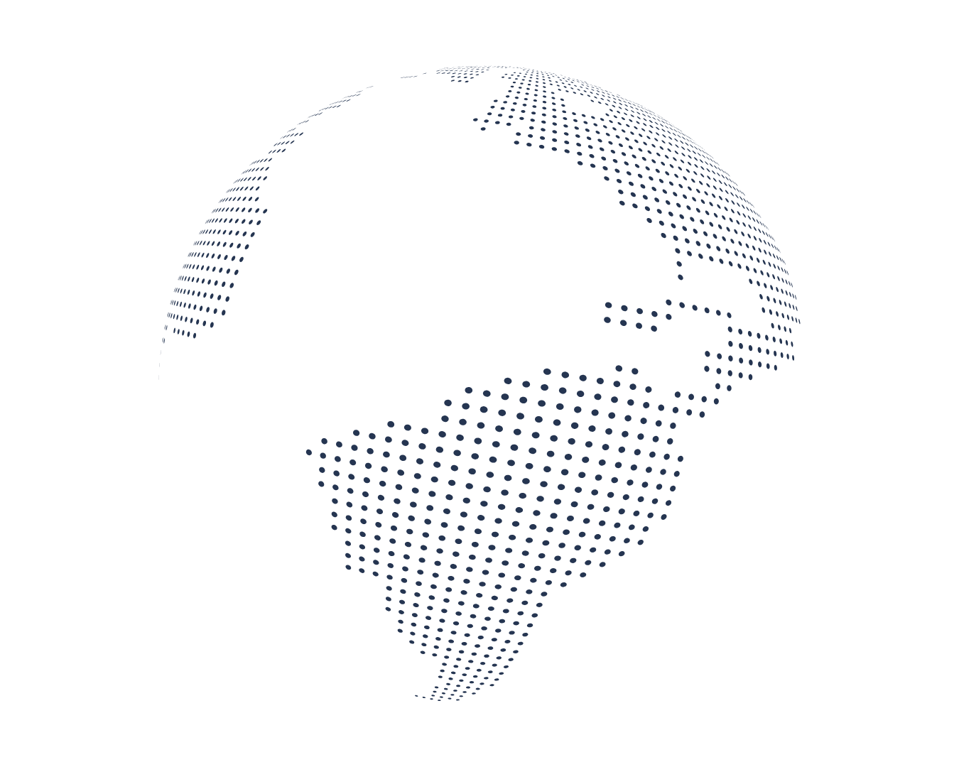 Digitaler Globus mit blauen Punkten auf schwarzem Hintergrund