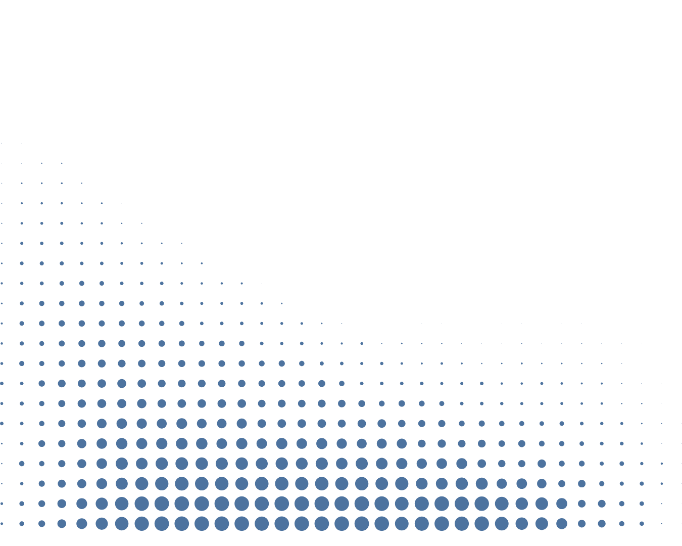 Grafik mit blau-weißen Punkten in einem Muster auf schwarzem Hintergrund.