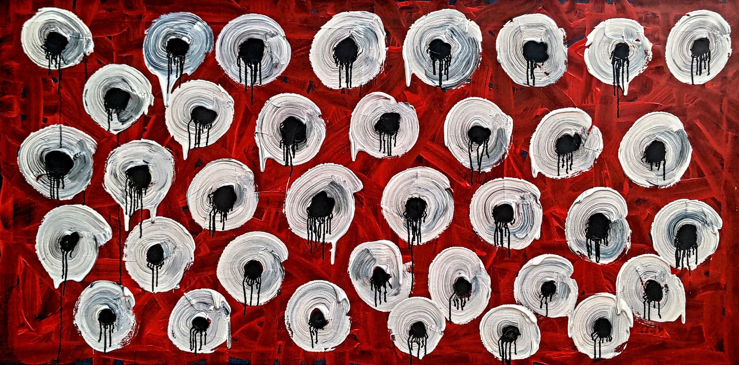 ANGEL NUMBERS, 2024. Acrylic and spray paint on canvas - 100x200x5m.