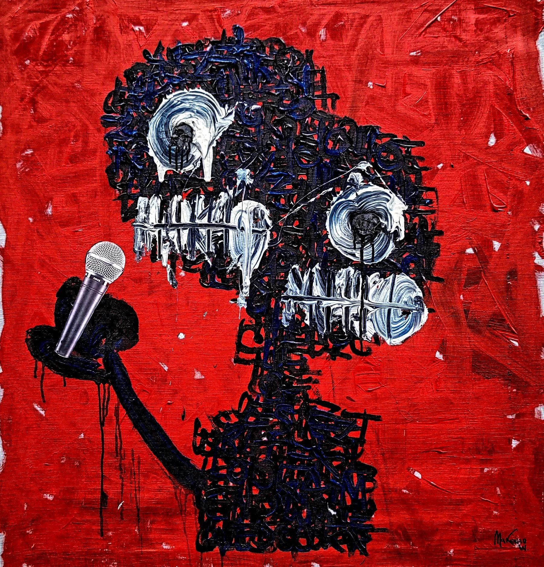 THE ILLUSION OF POWER, 2024. Mixed media on canvas - 120x110x5cm.