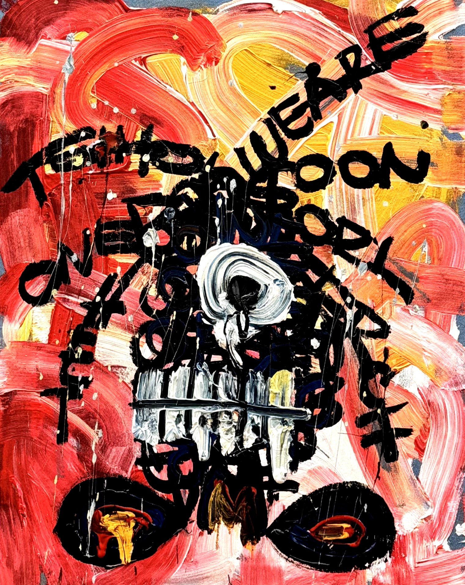 THE TEACHER III, 2026. Acrylic and Spray Paint on Canvas - 70x50cm