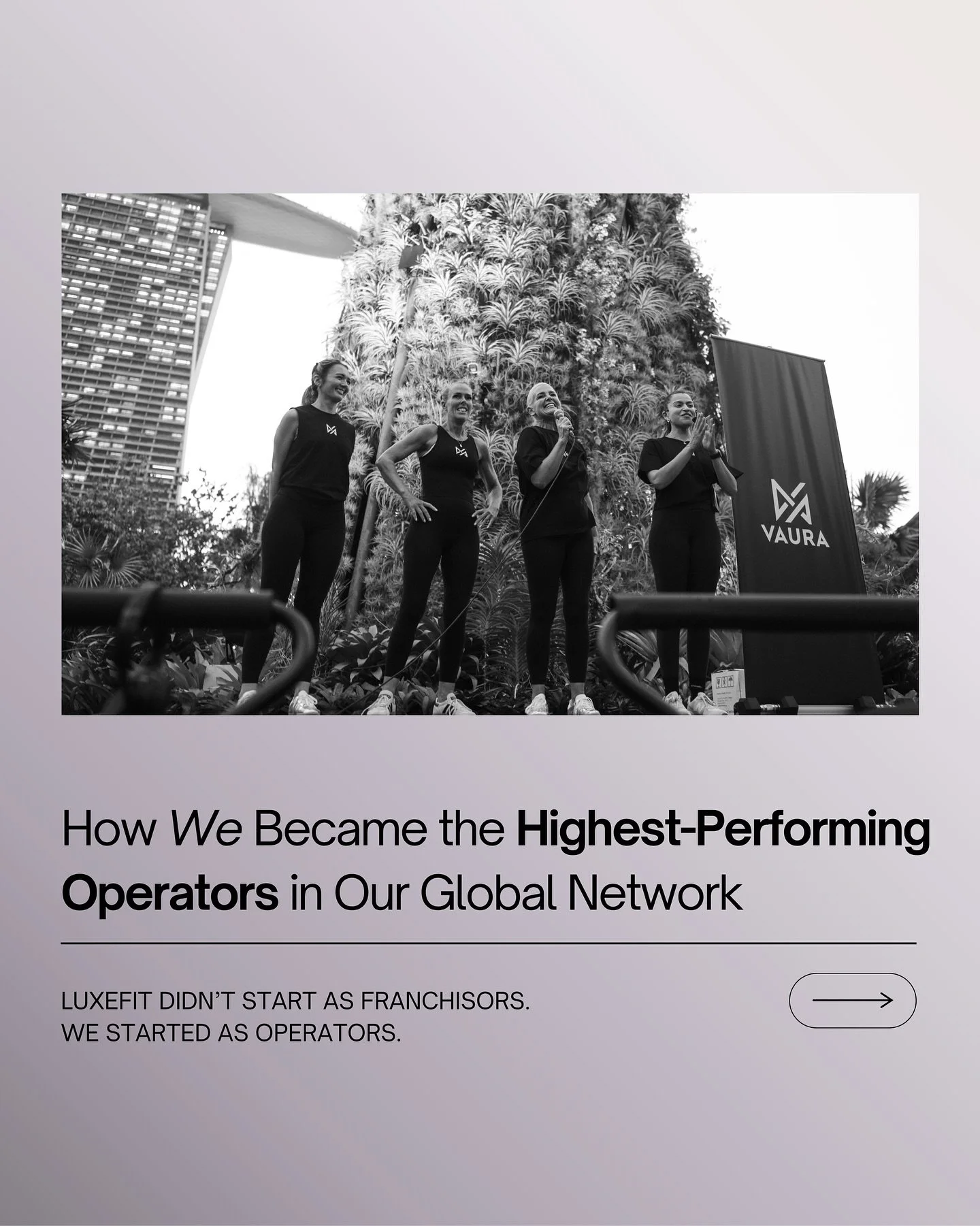 We didn&rsquo;t start as franchisors. We started as operators, 
and that&rsquo;s what sets us apart.

From launching Singapore&rsquo;s top-performing VAURA studio in 2022, to expanding with purpose (not just pace), LuxeFit has built a model that perf