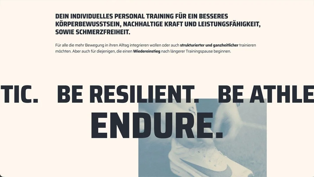 Screenshot vom Einleitungsabschnitt der Website www.endurancesport-hr.de