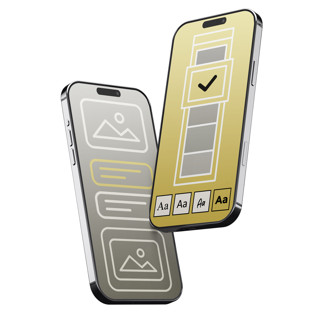zwei iphones schwebend