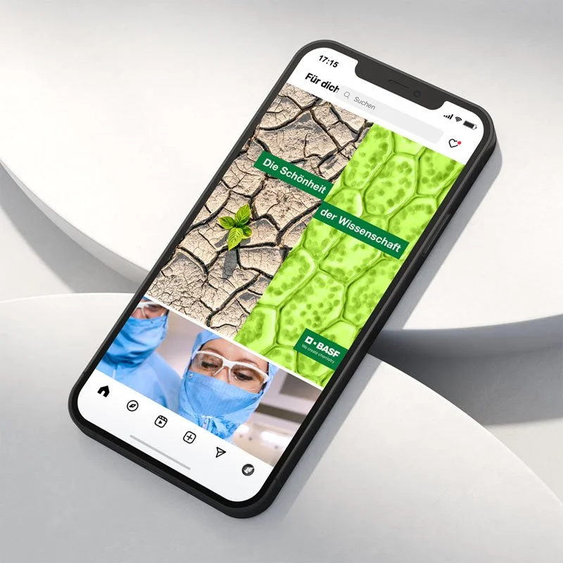 Foto des Instagram Beitrags von BASF. Präsentiert in einem iPhone