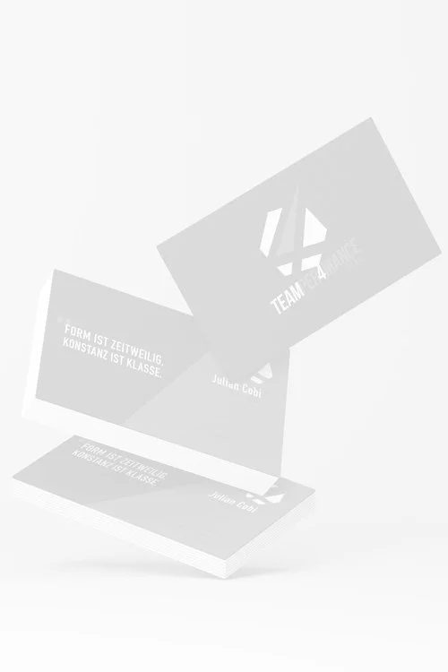 Visitenkarten des Sport Unternehmens TeamPer4mance