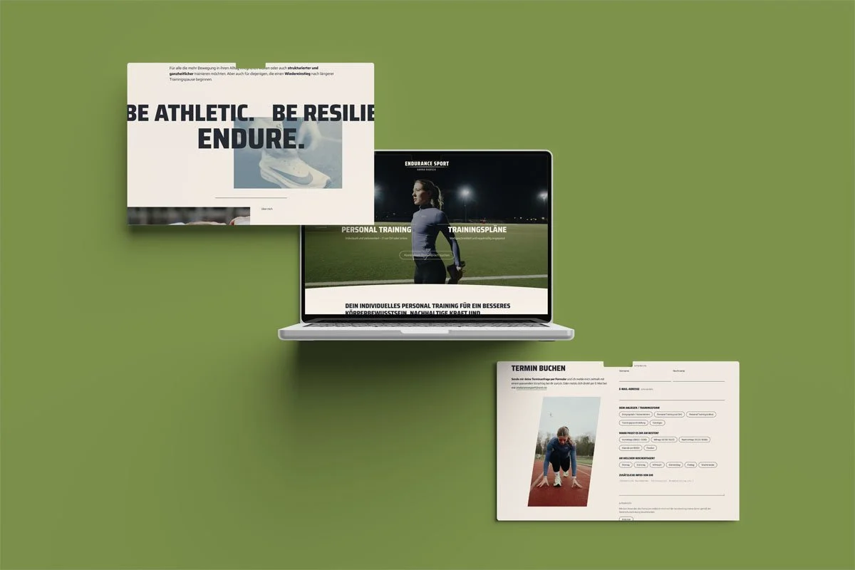 Kollage von drei Screenshots der Website www.endurancesport-hr.de
