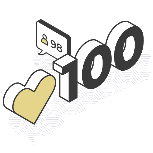icon eines herzens mit einer 100 daneben