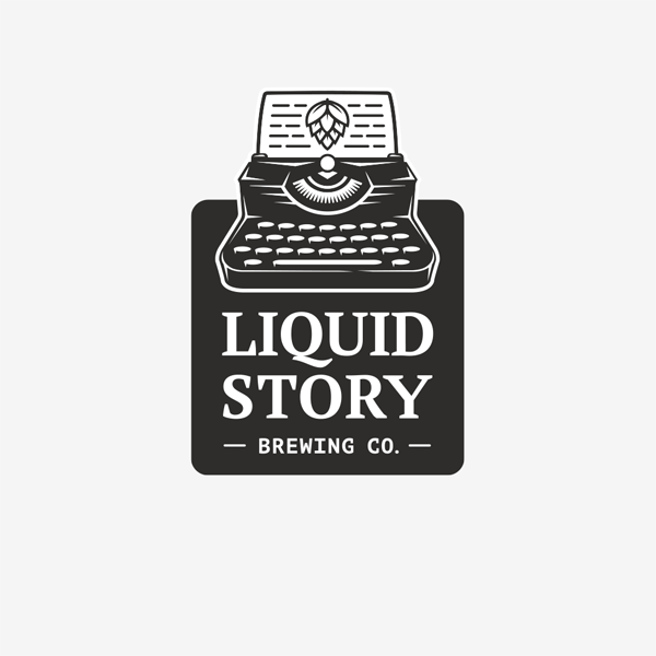 Liquid Story Logo auf hellgrauem Hintergrund.