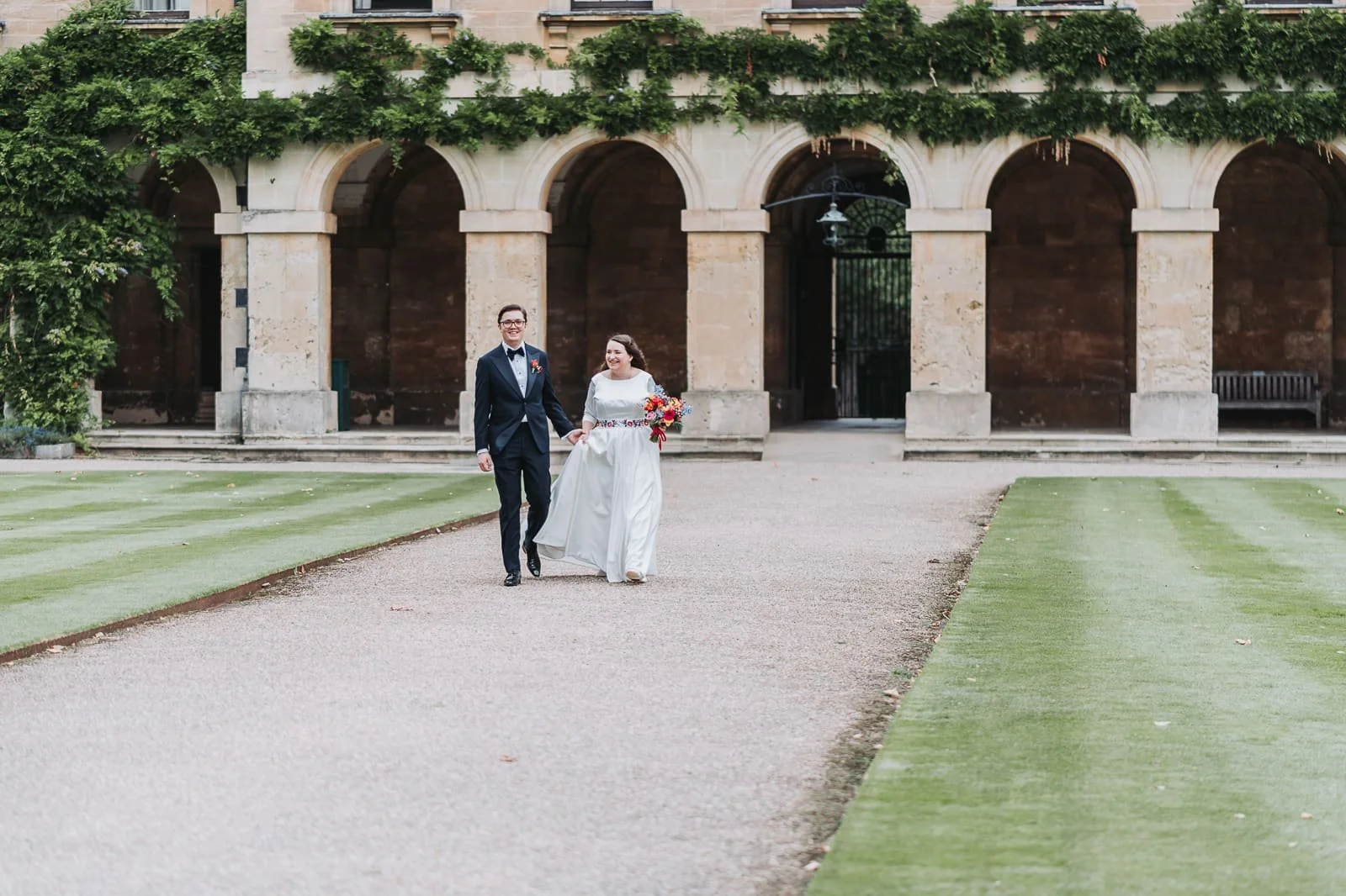 Candid wedding photography at Magdalen College Oxfordshire