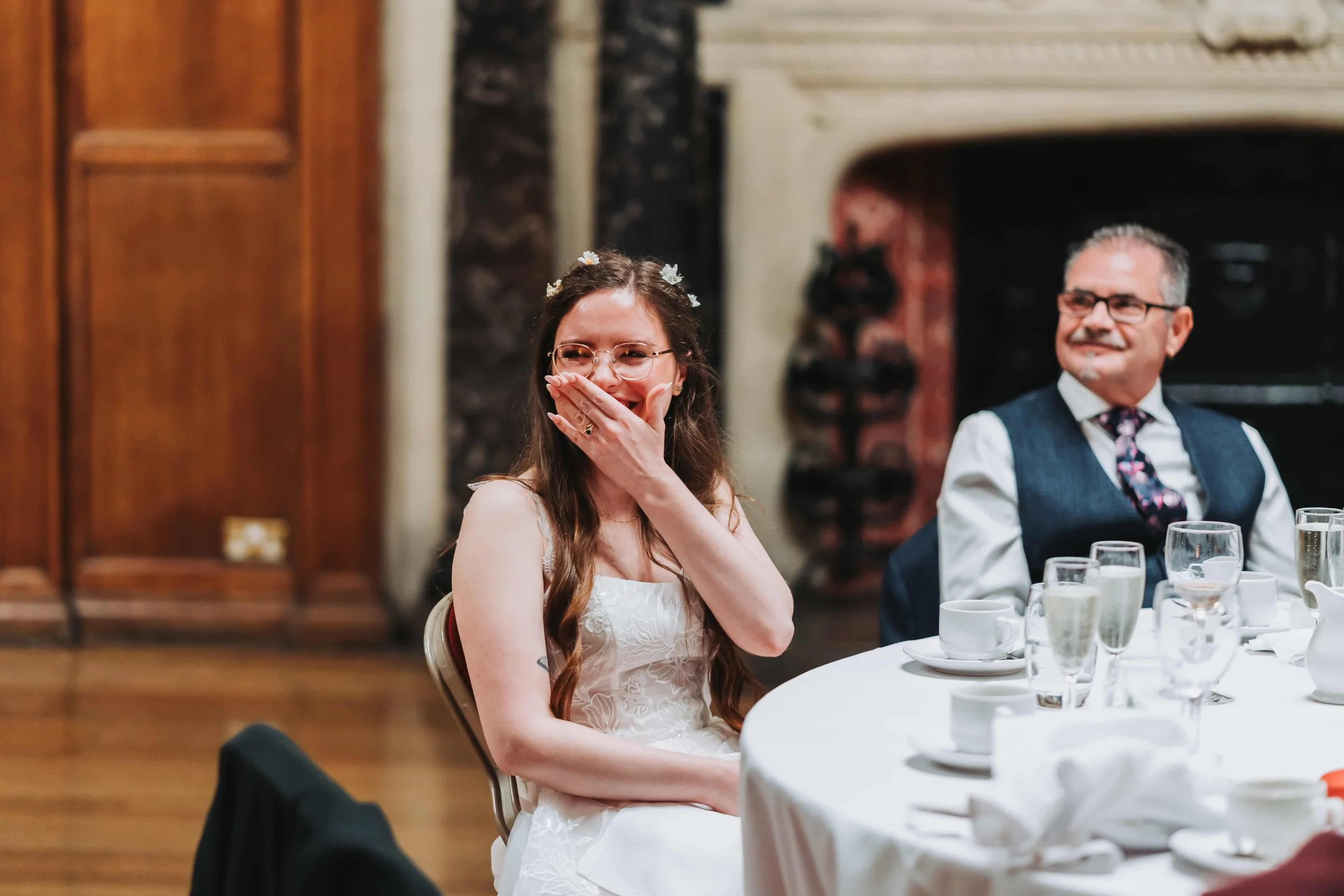 Civil wedding ceremony at Oxford Town Hall in Oxfordshire
