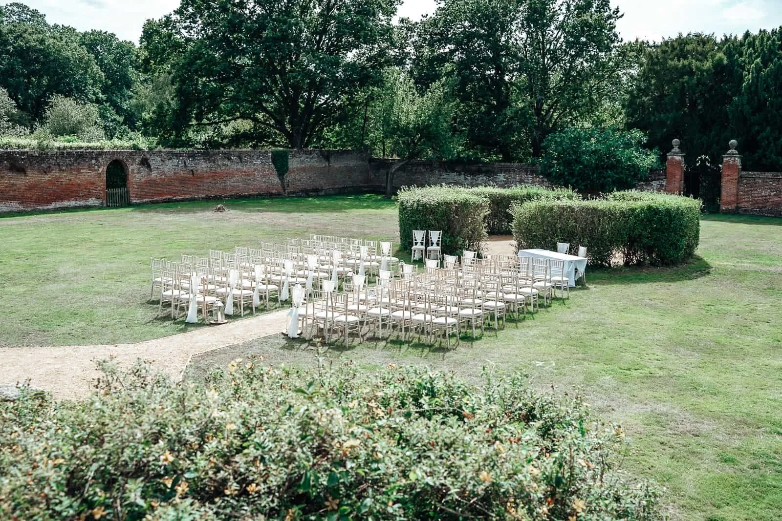 Outdoor Wedding ceremony at Ufton Court