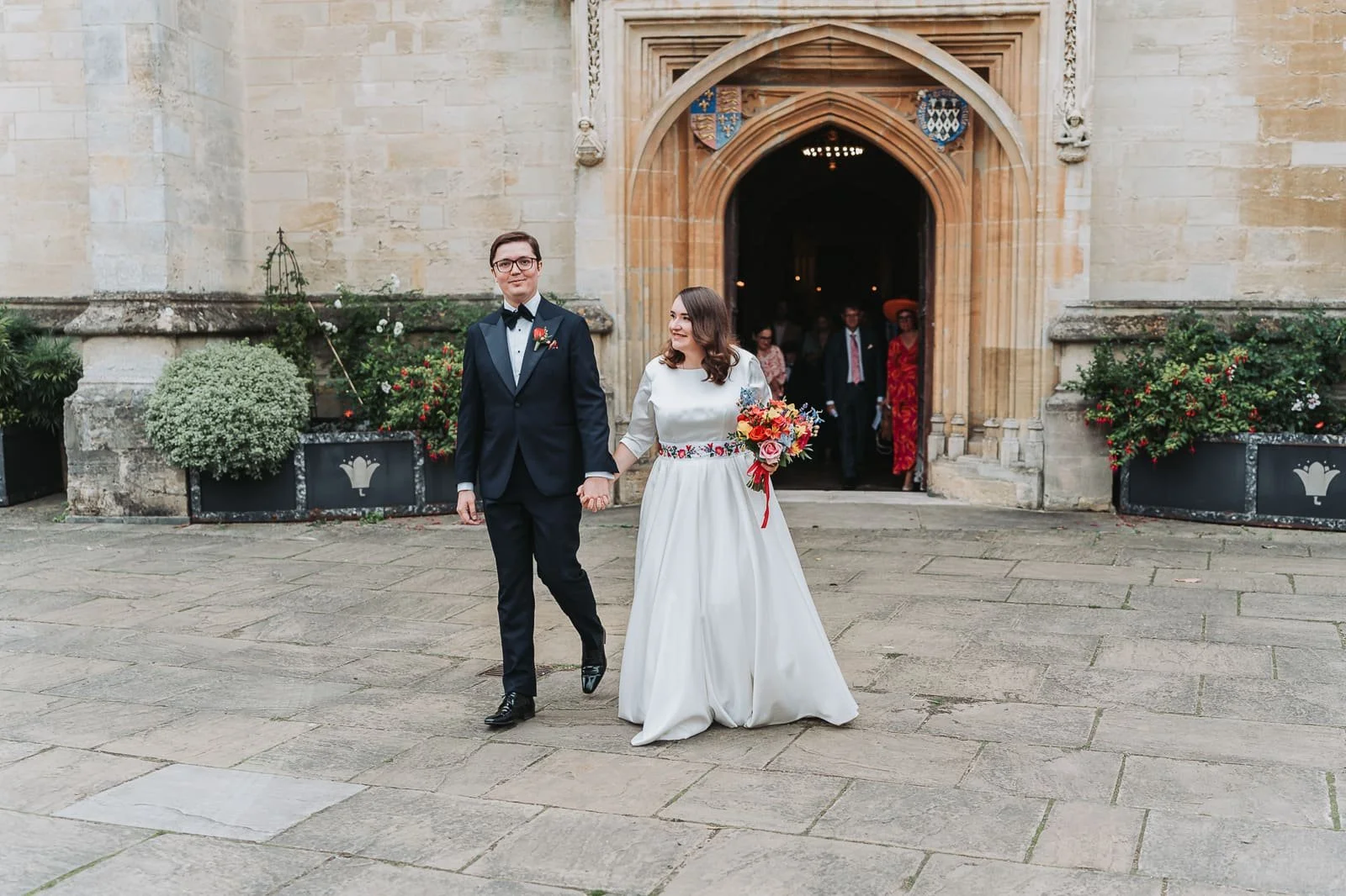 Magdalen College Chapel wedding ceremony with historic architecture