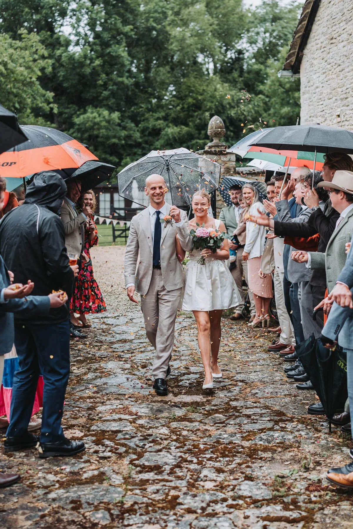 Bride and groom portraits at golden hour in Oxfordshire