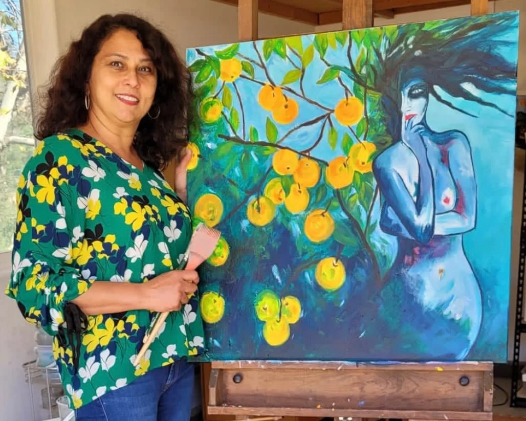 Encinitas-based artist Suchita Jhawar is bringing her vibrant, expressive style to the Encinitas Arts Alive Banner Project for the very first time.

Known for storytelling through bold color and emotion, Suchita&rsquo;s work spans from paintings to w