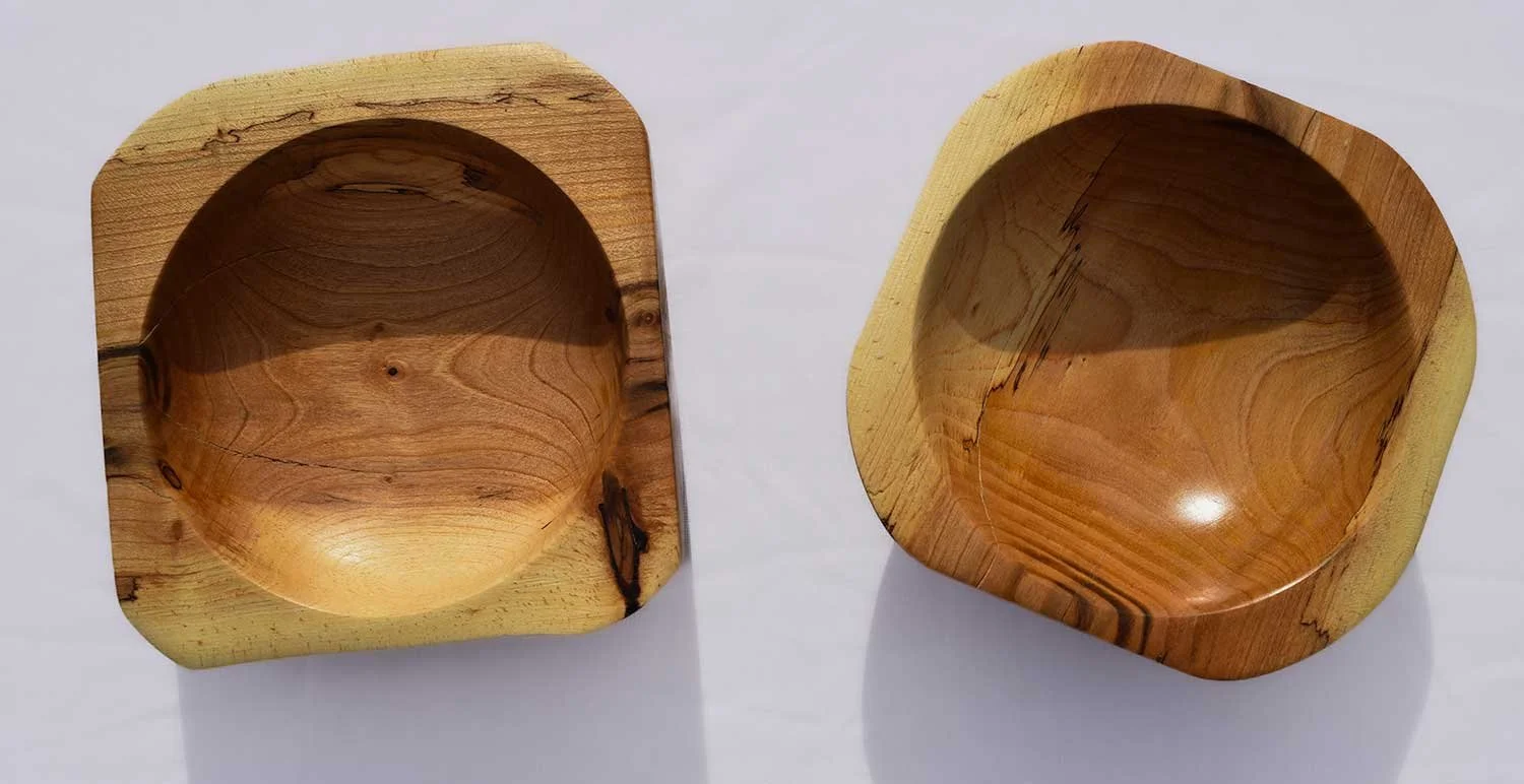  Apple &amp; Cherry natural edge dishes £15 each 