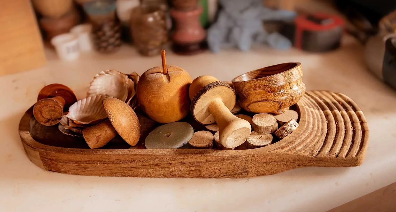  Various turned ‘noggins’ Price: £5 and up 