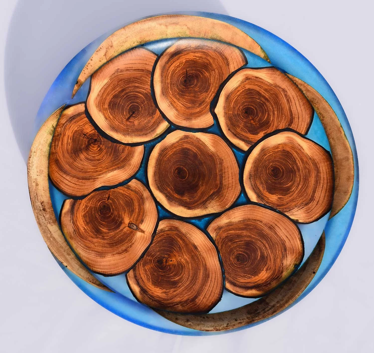  Yew and resin platter. Price: £60 
