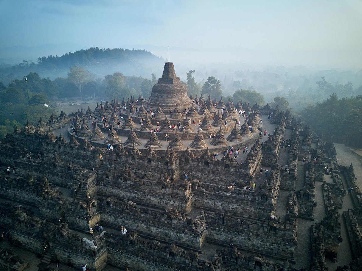 Imagen del templo Borobudur, Jawa Tenga, Indonesia.