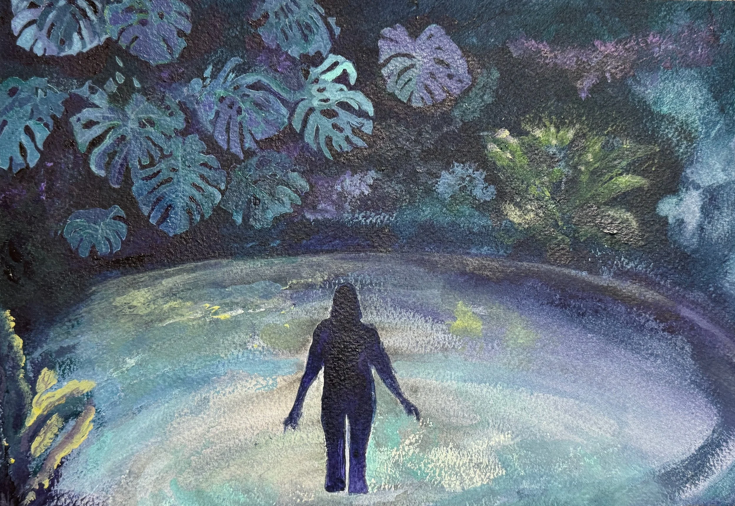 The Pond II (2024)
Acrylic on bamboo paper | 21 x 30cm