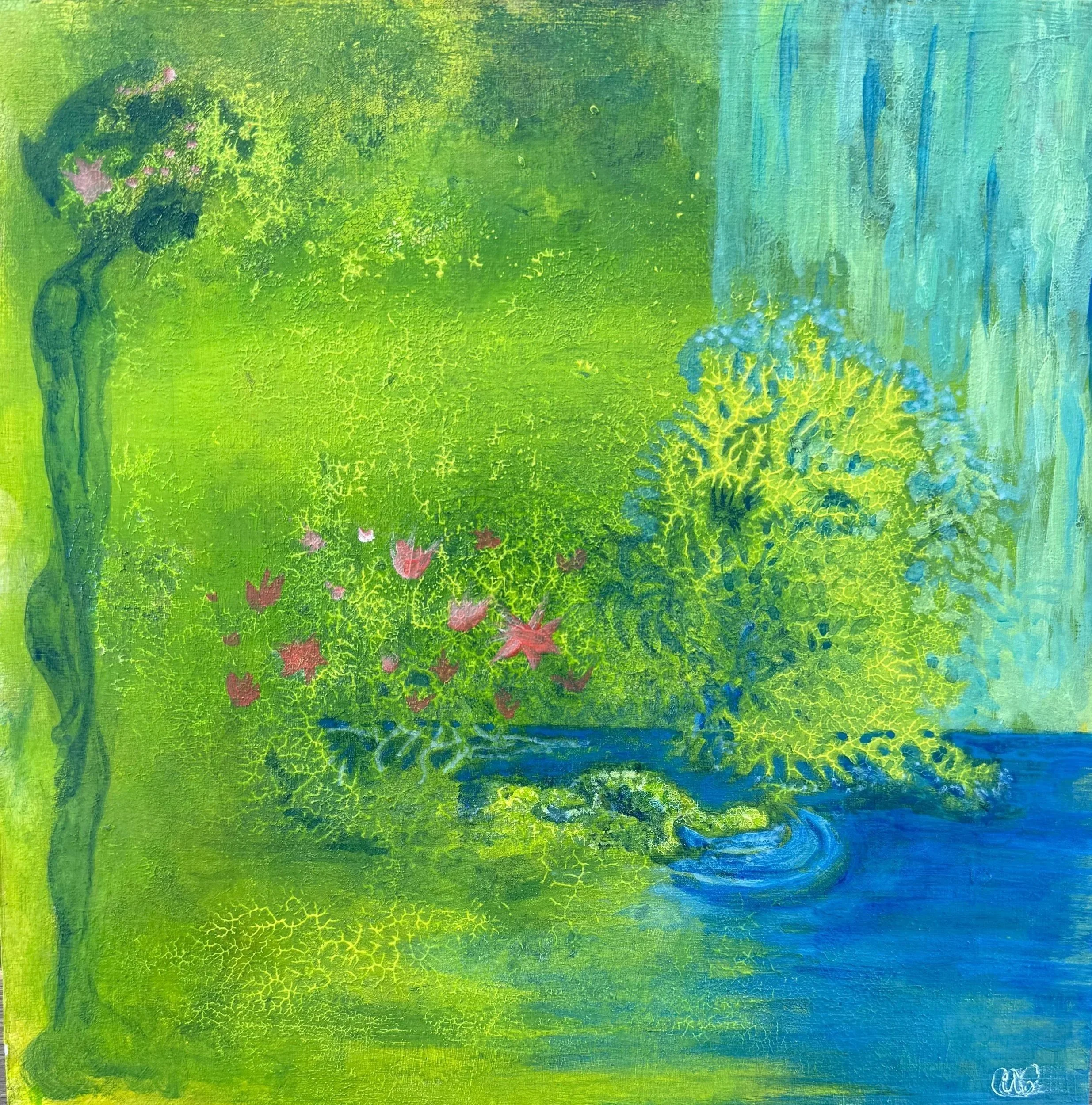 Contemplation (2025)
Acrylic on board | 30 x 30cm (framed) [SOLD]