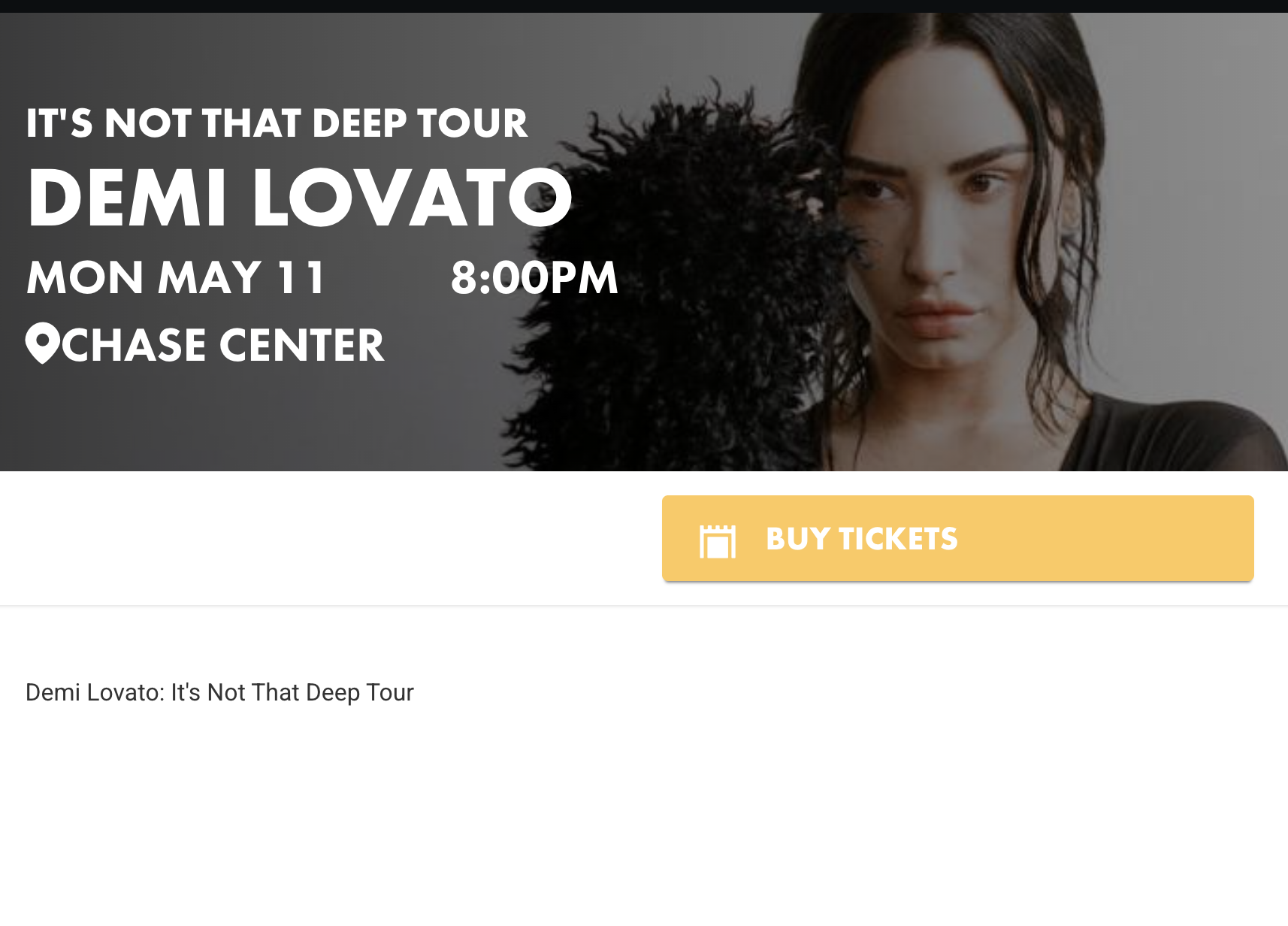 It's Not That Deep Tour Demi Lovato